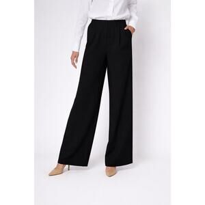 Studio Park x Amy Stran Regular Wide-Leg Pleated Pants Black Size Medium Office